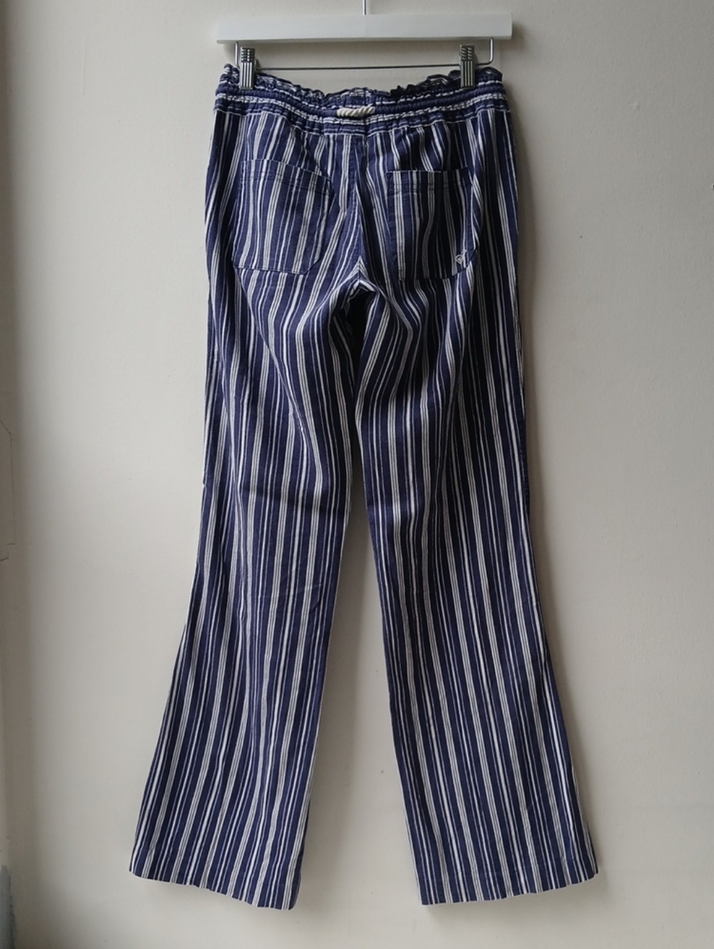 Roxy Linen Beach Pants Blue White Stripe Size Small - Picture 3 of 7